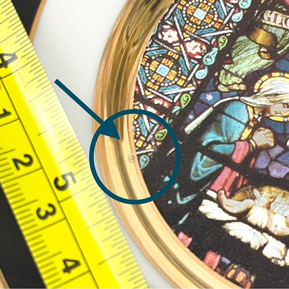 Vintage Dufex Art 24K Gold Trim 6” Decorative Collectible Nativity Scene Plate - Picture 6 of 12